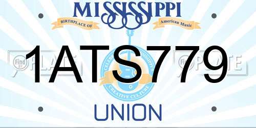 1ATS779 Mississippi License Plate