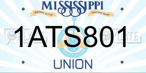 1ATS801 Mississippi License Plate