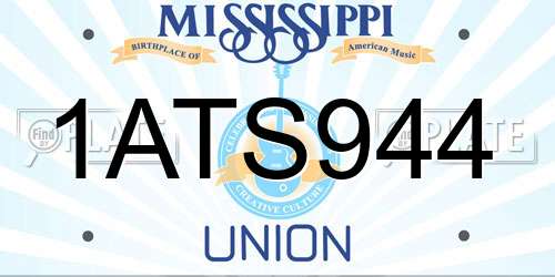 1ATS944 Mississippi License Plate