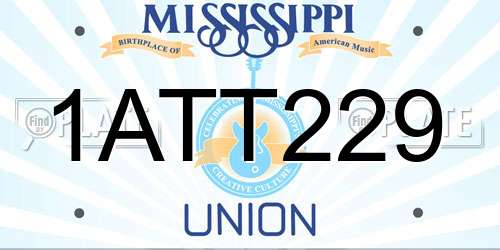 1ATT229 Mississippi License Plate