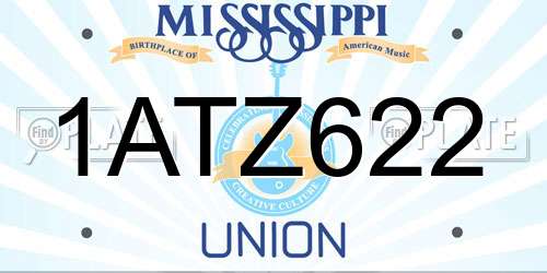 1ATZ622 Mississippi License Plate