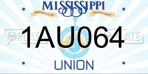 1AU064 Mississippi License Plate