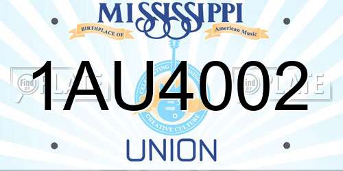 1AU4002 Mississippi License Plate