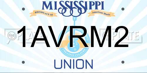 1AVRM2 Mississippi License Plate