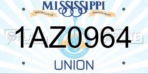 1AZ0964 Mississippi License Plate