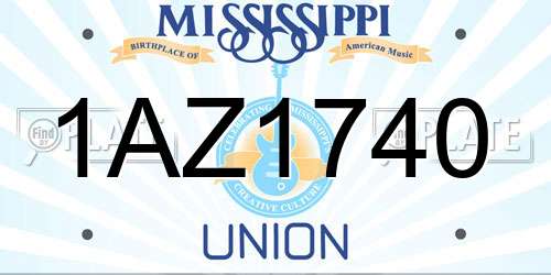 1AZ1740 Mississippi License Plate