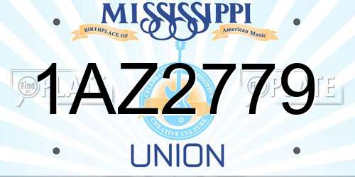 1AZ2779 Mississippi License Plate