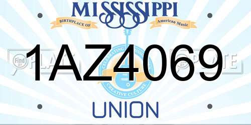 1AZ4069 Mississippi License Plate