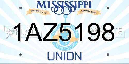 1AZ5198 Mississippi License Plate