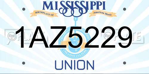 1AZ5229 Mississippi License Plate