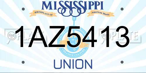 1AZ5413 Mississippi License Plate