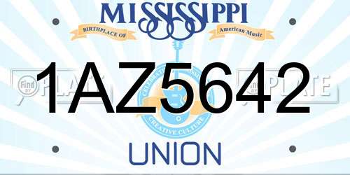 1AZ5642 Mississippi License Plate