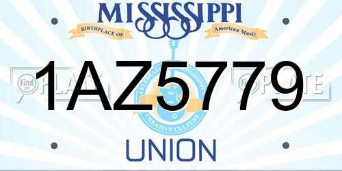 1AZ5779 Mississippi License Plate