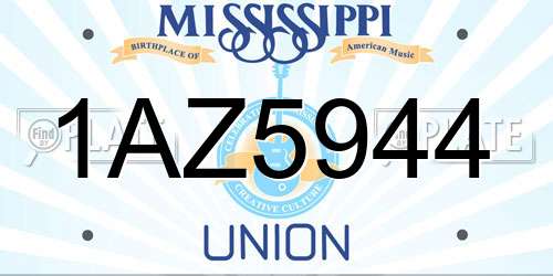 1AZ5944 Mississippi License Plate