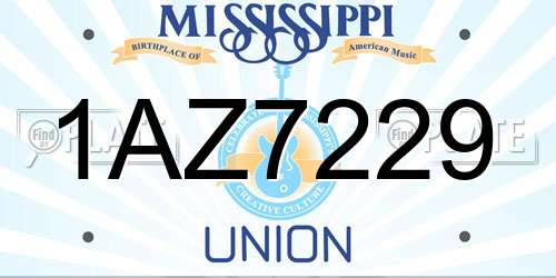 1AZ7229 Mississippi License Plate