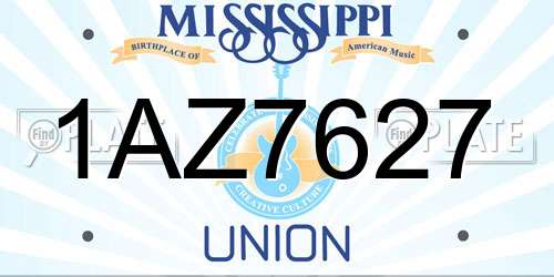 1AZ7627 Mississippi License Plate