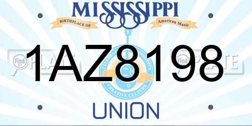 1AZ8198 Mississippi License Plate