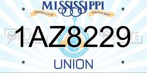 1AZ8229 Mississippi License Plate