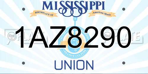 1AZ8290 Mississippi License Plate