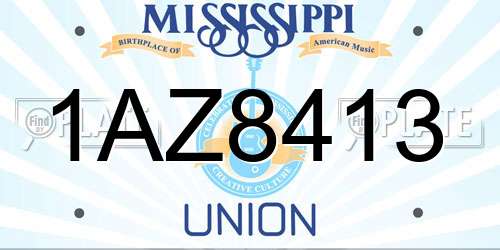 1AZ8413 Mississippi License Plate