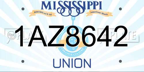 1AZ8642 Mississippi License Plate