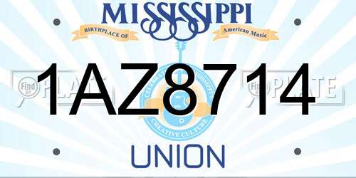 1AZ8714 Mississippi License Plate