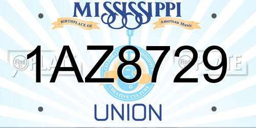 1AZ8729 Mississippi License Plate