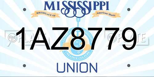 1AZ8779 Mississippi License Plate