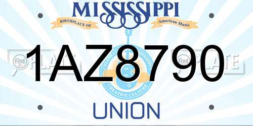 1AZ8790 Mississippi License Plate
