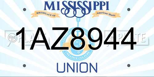 1AZ8944 Mississippi License Plate