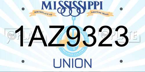 1AZ9323 Mississippi License Plate