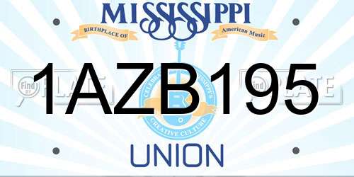 1AZB195 Mississippi License Plate