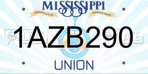 1AZB290 Mississippi License Plate