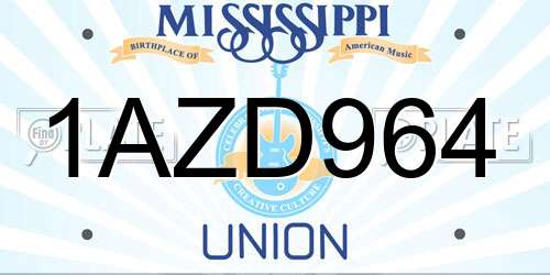 1AZD964 Mississippi License Plate