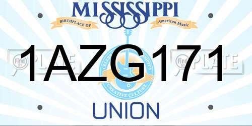 1AZG171 Mississippi License Plate