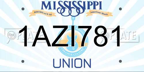 1AZI781 Mississippi License Plate