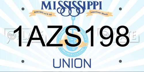 1AZS198 Mississippi License Plate