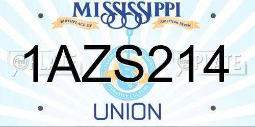 1AZS214 Mississippi License Plate