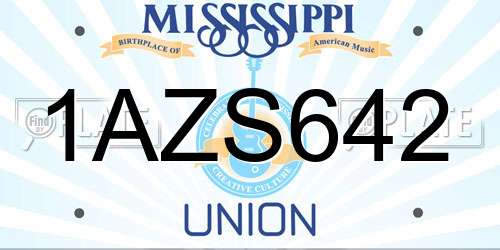 1AZS642 Mississippi License Plate