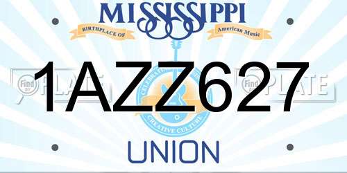 1AZZ627 Mississippi License Plate