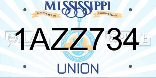 1AZZ734 Mississippi License Plate