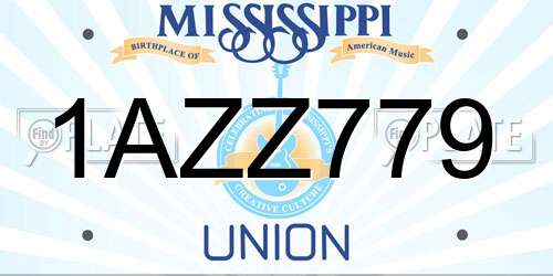 1AZZ779 Mississippi License Plate