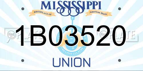 1B03520 Mississippi License Plate