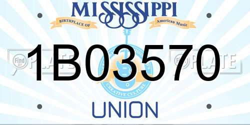 1B03570 Mississippi License Plate