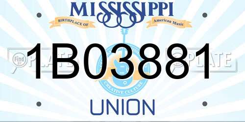 1B03881 Mississippi License Plate