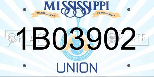 1B03902 Mississippi License Plate