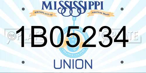 1B05234 Mississippi License Plate
