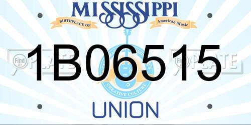 1B06515 Mississippi License Plate