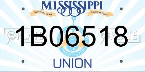 1B06518 Mississippi License Plate