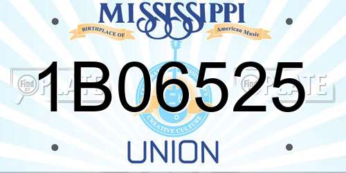 1B06525 Mississippi License Plate